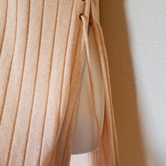 Anthropologie Lace up Maxi Turtleneck Ribbed Sleeveless Sweater Duster Sz Small - Picture 5 of 11